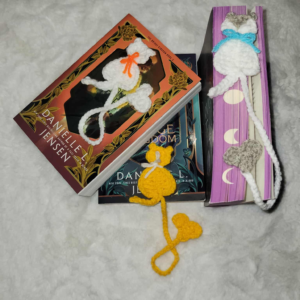 handmade crochet bookmark – fantasy inspired yarn page holder – cute handmade reading gift